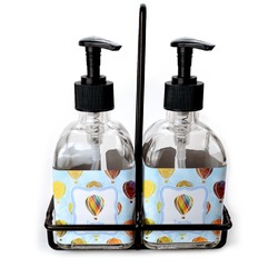 Watercolor Hot Air Balloons Glass Soap & Lotion Bottle Set (Personalized)