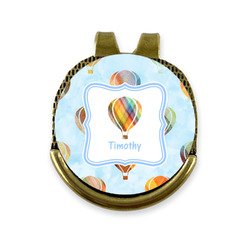 Watercolor Hot Air Balloons Golf Ball Marker - Hat Clip - Gold