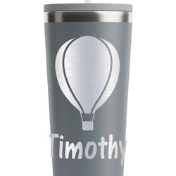 Watercolor Hot Air Balloons RTIC Everyday Tumbler with Straw - 28oz - Grey - Double-Sided (Personalized)