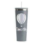 Watercolor Hot Air Balloons RTIC Everyday Tumbler with Straw - 28oz - Grey - Double-Sided (Personalized)