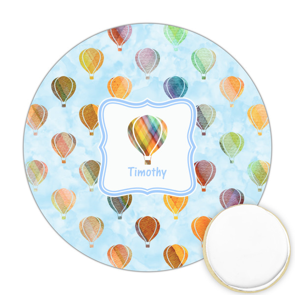 Custom Watercolor Hot Air Balloons Printed Cookie Topper - 2.5" (Personalized)