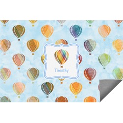 Watercolor Hot Air Balloons Indoor / Outdoor Rug - 6'x8' w/ Name or Text