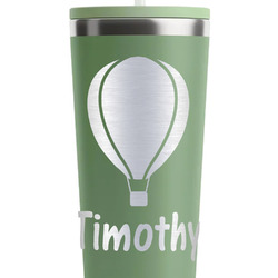 Watercolor Hot Air Balloons RTIC Everyday Tumbler with Straw - 28oz - Light Green - Double-Sided (Personalized)