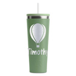 Watercolor Hot Air Balloons RTIC Everyday Tumbler with Straw - 28oz - Light Green - Double-Sided (Personalized)