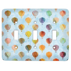 Watercolor Hot Air Balloons Light Switch Cover (3 Toggle Plate)