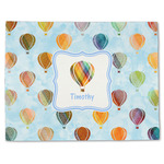 Watercolor Hot Air Balloons Single-Sided Linen Placemat - Single w/ Name or Text