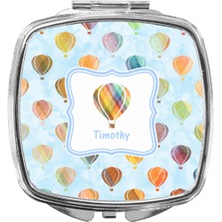 Watercolor Hot Air Balloons Compact Makeup Mirror (Personalized)