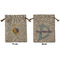 Watercolor Hot Air Balloons Medium Burlap Gift Bag - Front and Back