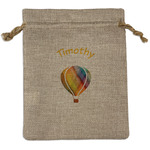 Watercolor Hot Air Balloons Burlap Gift Bag (Personalized)