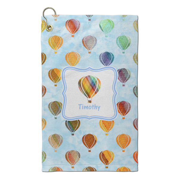 Custom Watercolor Hot Air Balloons Microfiber Golf Towel - Small (Personalized)