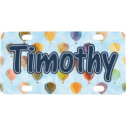 Watercolor Hot Air Balloons Mini / Bicycle License Plate (4 Holes) (Personalized)
