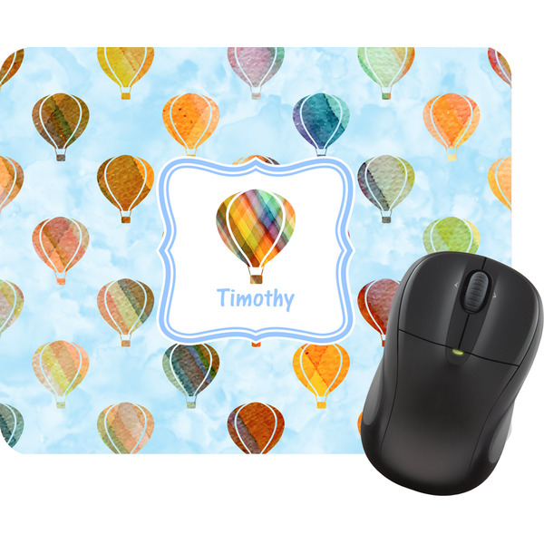 Custom Watercolor Hot Air Balloons Rectangular Mouse Pad (Personalized)