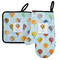 Watercolor Hot Air Balloons Neoprene Oven Mitt and Pot Holder Set - Left