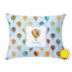 Watercolor Hot Air Balloons Outdoor Throw Pillow (Rectangular) (Personalized)
