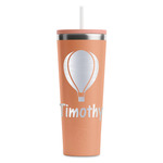 Watercolor Hot Air Balloons RTIC Everyday Tumbler with Straw - 28oz - Peach - Double-Sided (Personalized)