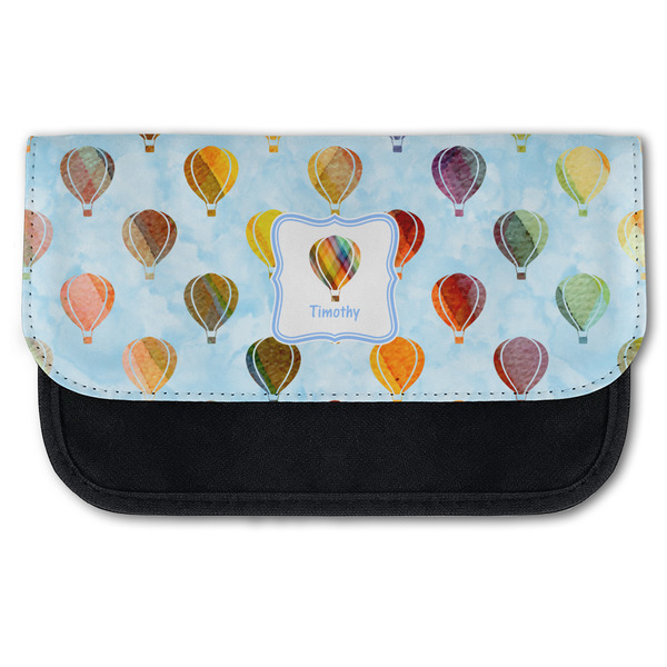 Custom Watercolor Hot Air Balloons Canvas Pencil Case w/ Name or Text