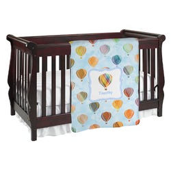 Watercolor Hot Air Balloons Baby Blanket (Single Sided) (Personalized)