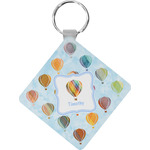 Watercolor Hot Air Balloons Diamond Plastic Keychain w/ Name or Text