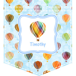 Watercolor Hot Air Balloons Iron On Faux Pocket (Personalized)