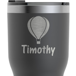 Watercolor Hot Air Balloons RTIC Tumbler - Black - Engraved Front & Back (Personalized)