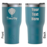 Watercolor Hot Air Balloons RTIC Tumbler - Dark Teal - Laser Engraved - Double-Sided (Personalized)