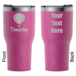 Watercolor Hot Air Balloons RTIC Tumbler - Magenta - Laser Engraved - Double-Sided (Personalized)