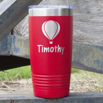 Watercolor Hot Air Balloons 20 oz Stainless Steel Tumbler - Red - Double Sided (Personalized)