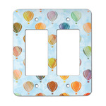 Watercolor Hot Air Balloons Rocker Style Light Switch Cover - Two Switch