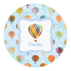 Watercolor Hot Air Balloons Round Decal - Large (Personalized)