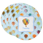 Watercolor Hot Air Balloons Round Paper Coasters w/ Name or Text