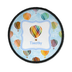 Watercolor Hot Air Balloons Iron On Round Patch w/ Name or Text