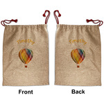 Watercolor Hot Air Balloons Santa Sack - Front & Back (Personalized)