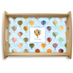 Watercolor Hot Air Balloons Natural Wooden Tray - Small (Personalized)