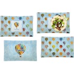 Watercolor Hot Air Balloons Set of 4 Glass Rectangular Lunch / Dinner Plate (Personalized)