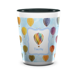 Watercolor Hot Air Balloons Ceramic Shot Glass - 1.5 oz - Two Tone - Set of 4 (Personalized)