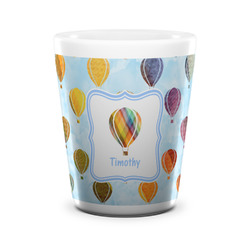 Watercolor Hot Air Balloons Ceramic Shot Glass - 1.5 oz - White - Set of 4 (Personalized)