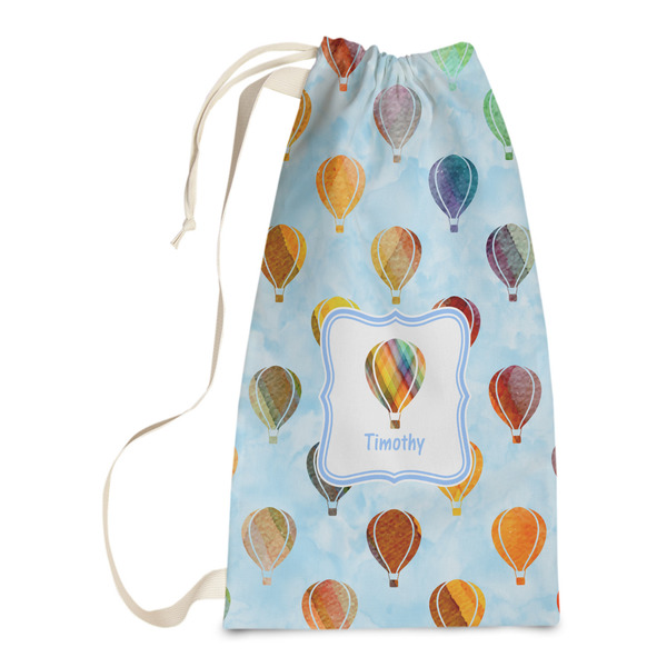 Custom Watercolor Hot Air Balloons Laundry Bags - Small (Personalized)