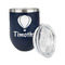 Watercolor Hot Air Balloons Stainless Wine Tumblers - Navy - Double Sided - Alt View