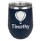 Watercolor Hot Air Balloons Stainless Wine Tumblers - Navy - Double Sided - Front