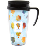 Watercolor Hot Air Balloons Acrylic Travel Mug with Handle (Personalized)