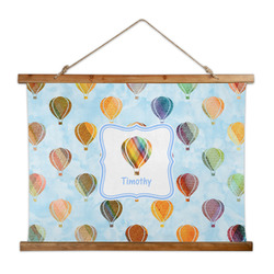 Watercolor Hot Air Balloons Wall Hanging Tapestry - Wide (Personalized)