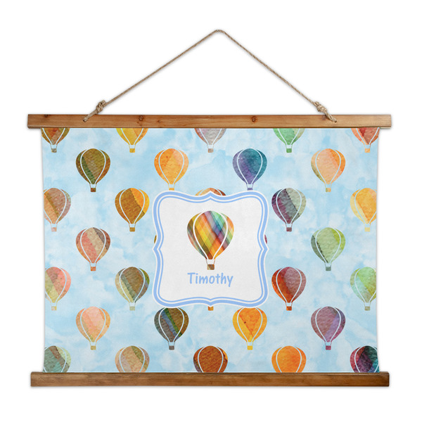 Custom Watercolor Hot Air Balloons Wall Hanging Tapestry - Wide (Personalized)