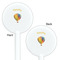 Watercolor Hot Air Balloons White Plastic 5.5" Stir Stick - Double Sided - Round - Front & Back