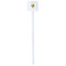 Watercolor Hot Air Balloons White Plastic Stir Stick - Double Sided - Square - Single Stick