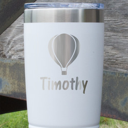 Watercolor Hot Air Balloons 20 oz Stainless Steel Tumbler - White - Double Sided (Personalized)