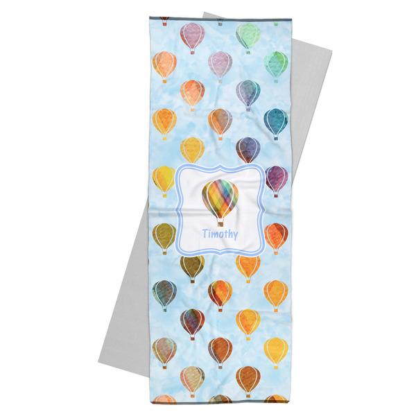 Custom Watercolor Hot Air Balloons Yoga Mat Towel (Personalized)