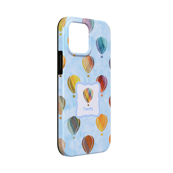 Custom Watercolor Hot Air Balloons iPhone Case - Rubber Lined - iPhone 13 Mini (Personalized)