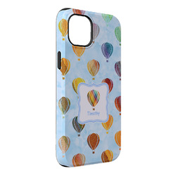 Watercolor Hot Air Balloons iPhone Case - Rubber Lined - iPhone 14 Plus (Personalized)