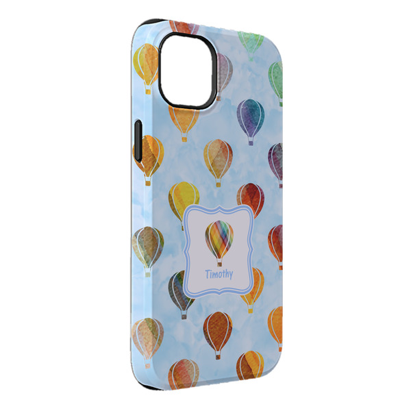 Custom Watercolor Hot Air Balloons iPhone Case - Rubber Lined - iPhone 14 Pro Max (Personalized)