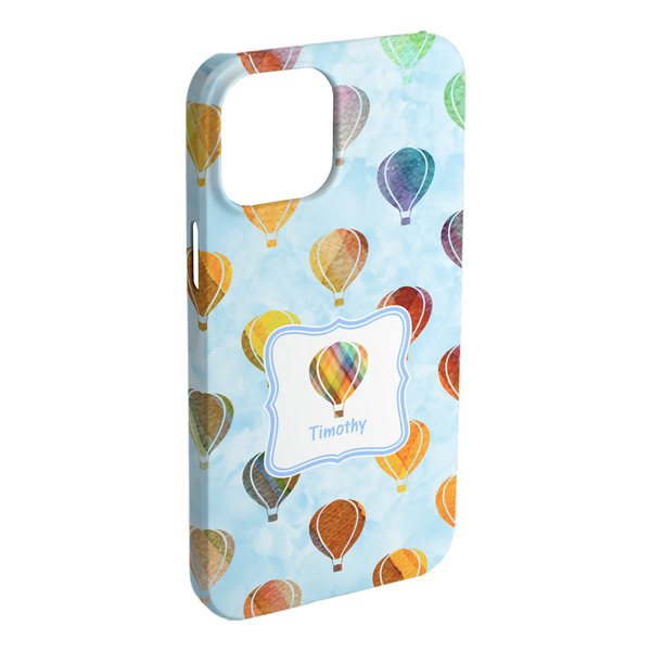 Custom Watercolor Hot Air Balloons iPhone Case - Plastic - iPhone 15 Plus (Personalized)